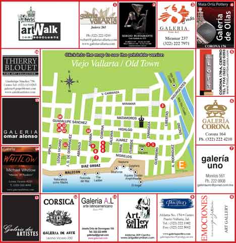Click for larger Art Walk Map Puerto Vallarta Art Walk Map 2009